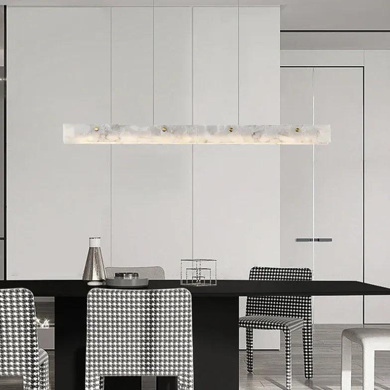 Lámpara colgante alargada minimalista de mármol para el comedor | boxzora