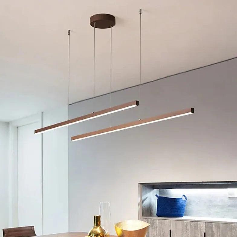 Minimalistyczna lampa wisząca LED z taśmą do jadalni | boxzora