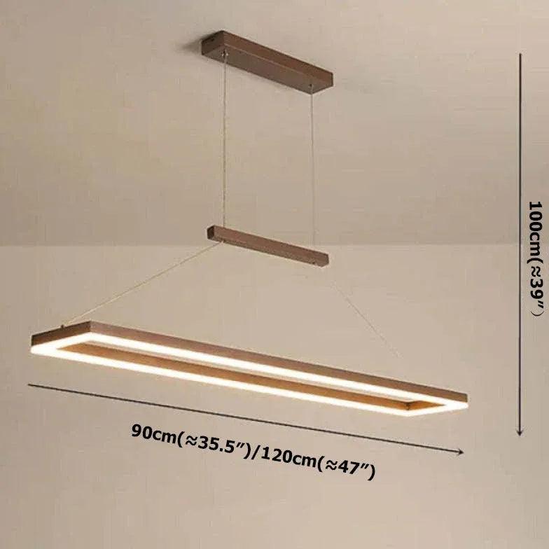 Modern Rectangular Wooden LED Dining Light Pendant | boxzora