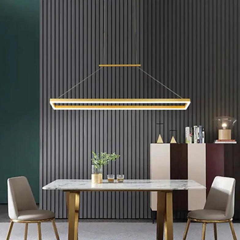 Modern Rectangular Wooden LED Dining Light Pendant | boxzora