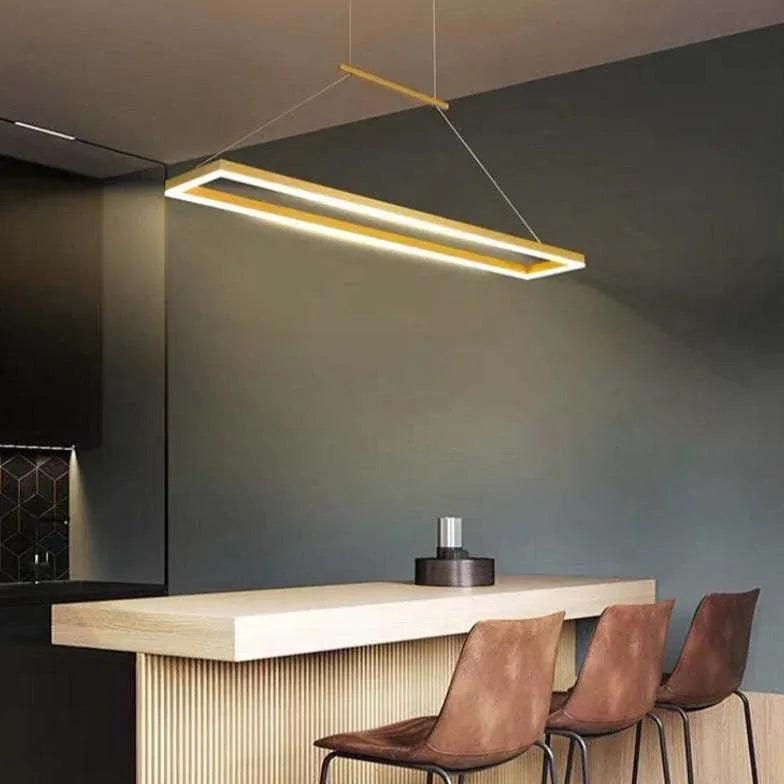 Modern Rectangular Wooden LED Dining Light Pendant | boxzora