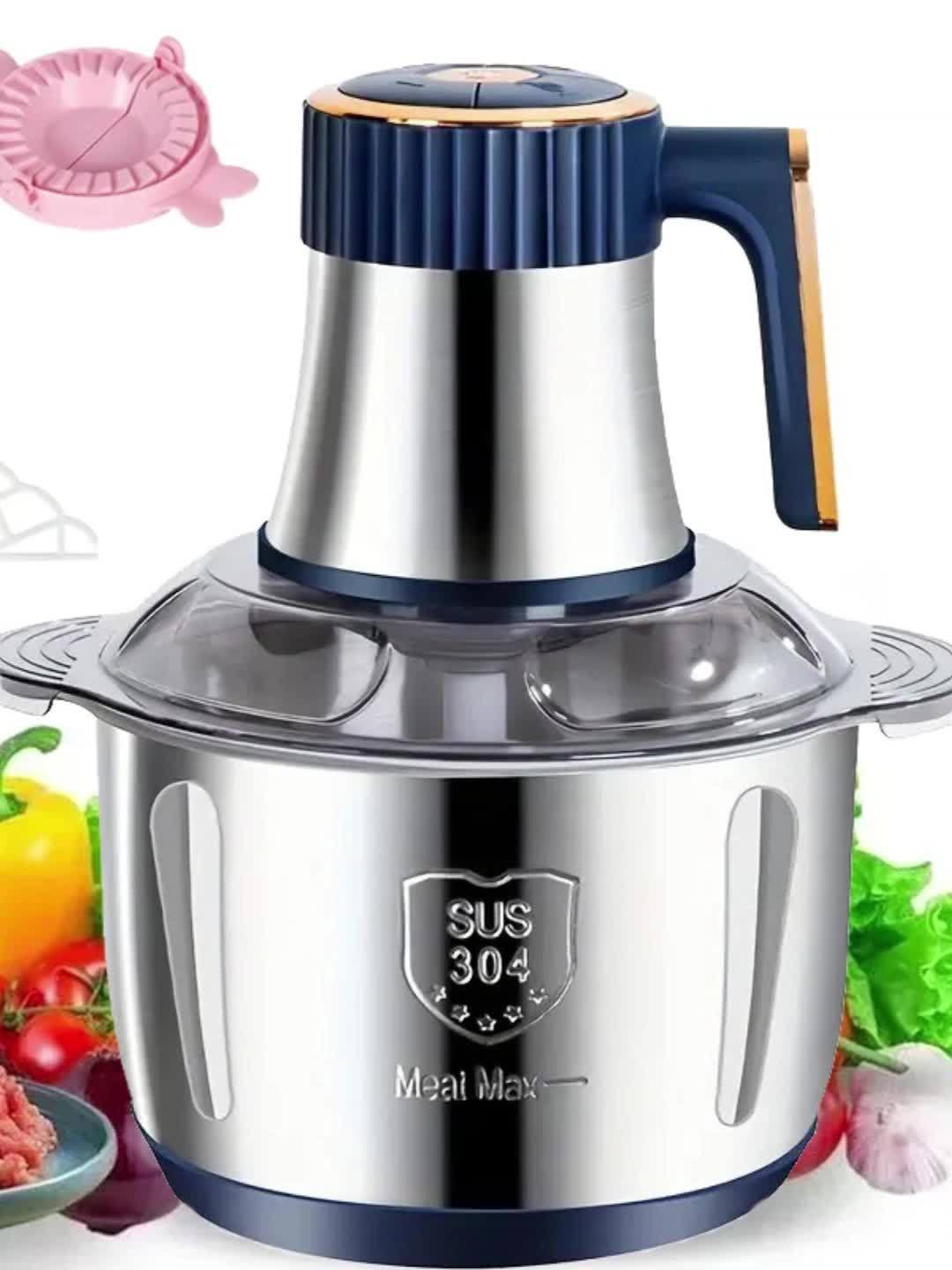 Nerezový kuchyňský robot 5 l - motor s 5000 ot/min, výkonný mlýnek na maso a sekáček zeleniny