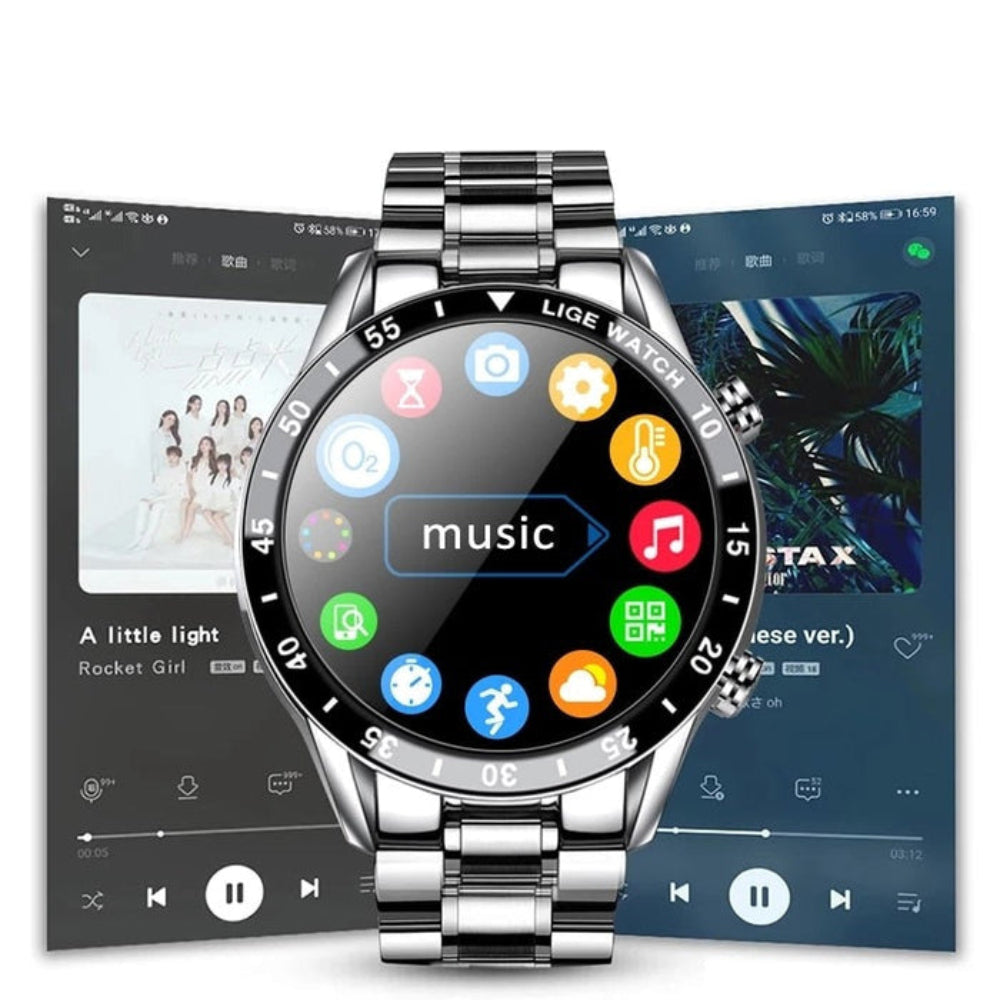 Smartwatch aus Edelstahl — 4G-Gesundheitstracker