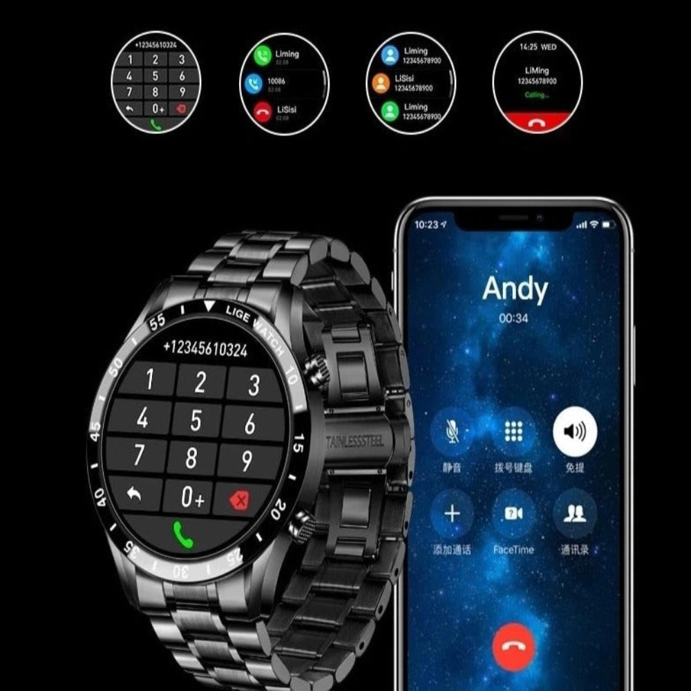 Smartwatch aus Edelstahl — 4G-Gesundheitstracker