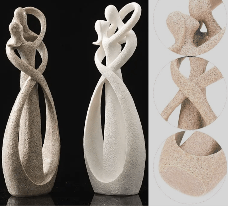 Escultura abstrata Abraço eterno — peça de arte decorativa elegante