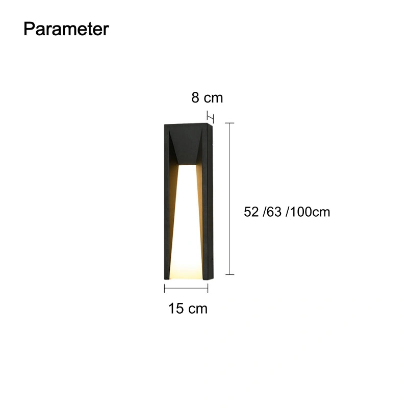 Applique murale rectangulaire moderne pour extérieur en métal étanche, pour mur extérieur | boxzora