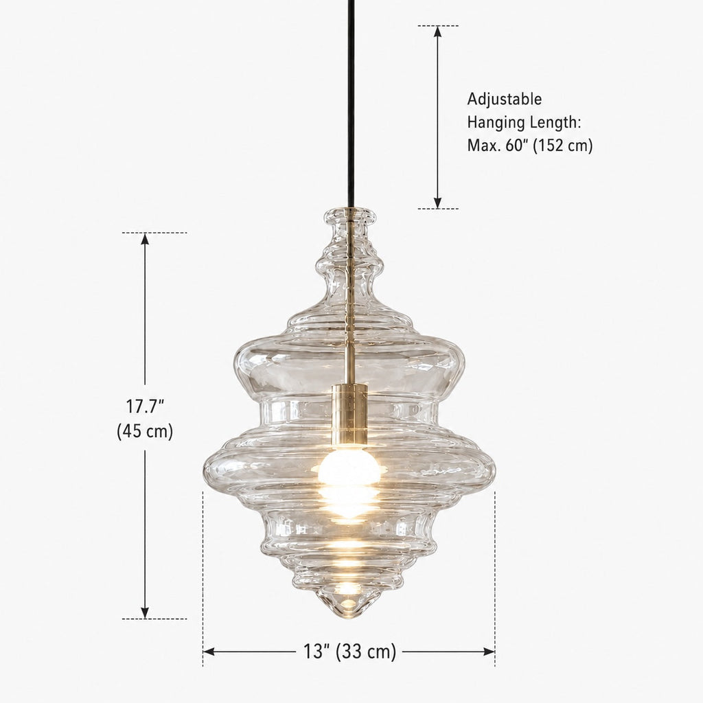 Modern Glass LED Pendant Light — Adjustable Hanging Ceiling Fixture