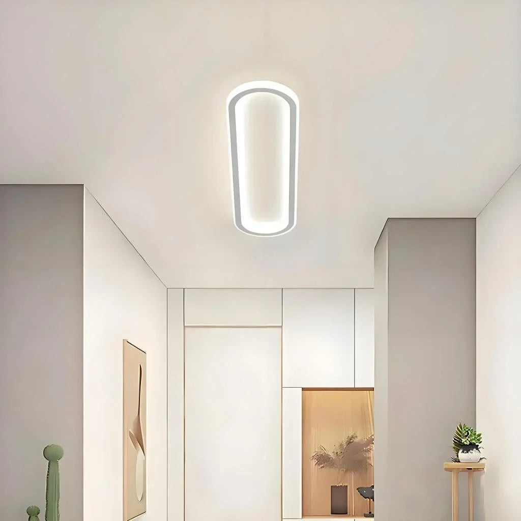 Lámpara de techo ovalada minimalista de instalación al ras, regulable, para la sala de estar | boxzora