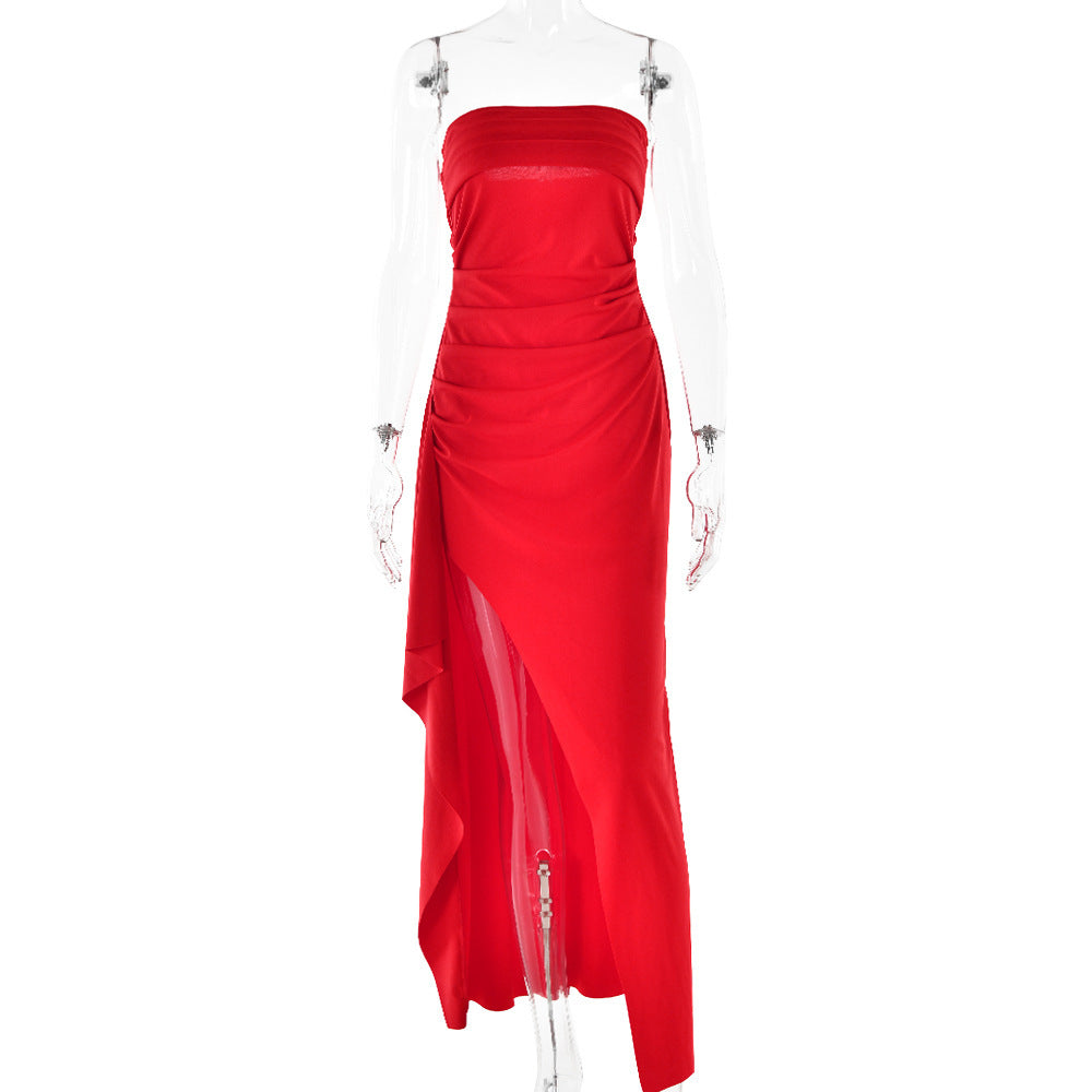 Robe Longue Bustier Fendue – Élégance Sensuelle & Glamour – Soirée, Mariage, Cocktail