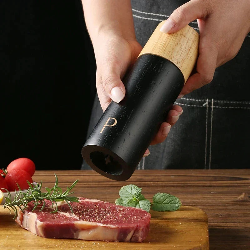 Two-Piece Wooden Salt & Pepper Grinder Set