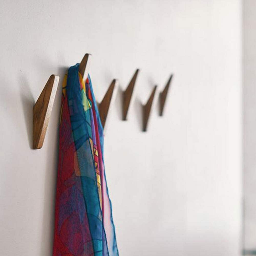 6-Piece Scandi Wall Hooks — Wood, 13.5 cm Length