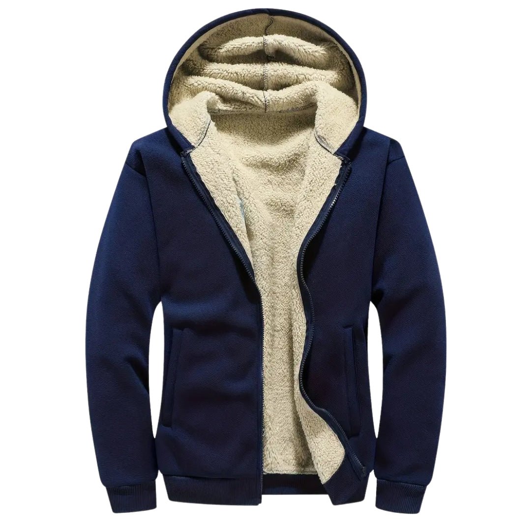 Fleecehoodie för män med sherpa-foder – robust vinterkonstruktion