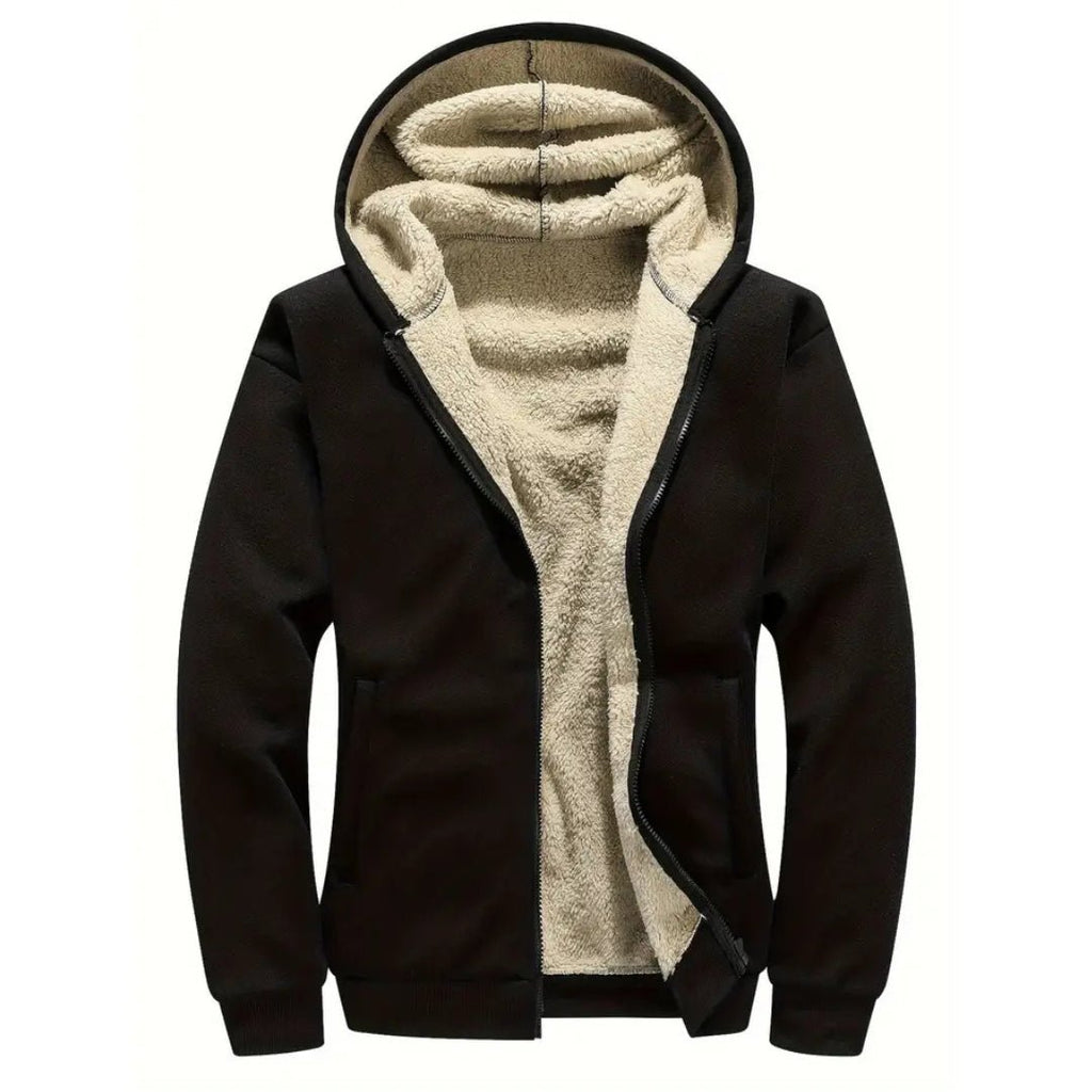 Fleecehoodie för män med sherpa-foder – robust vinterkonstruktion
