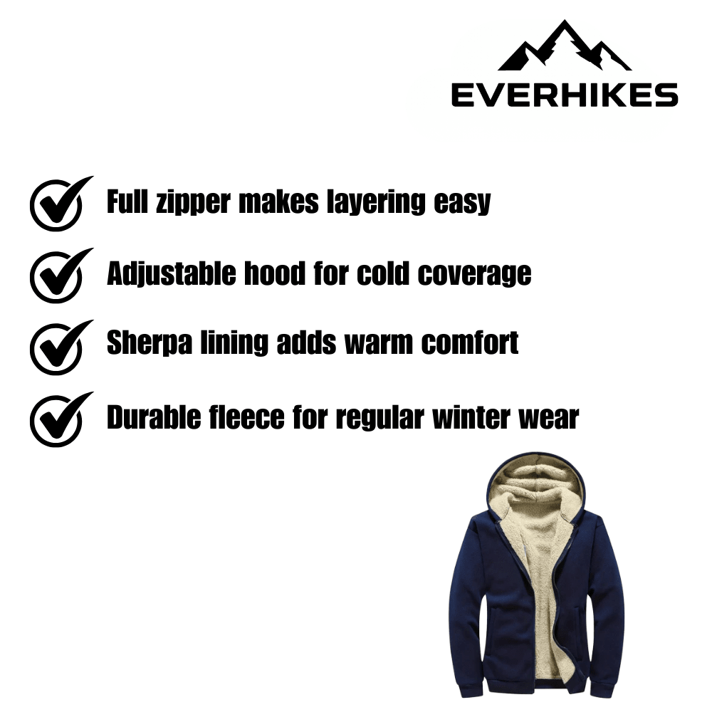 Fleecehoodie för män med sherpa-foder – robust vinterkonstruktion