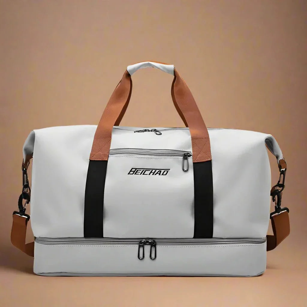 STRIDEGEAR Waterproof Duffel Bag, Shoe Compartment and Wet-Dry Separation