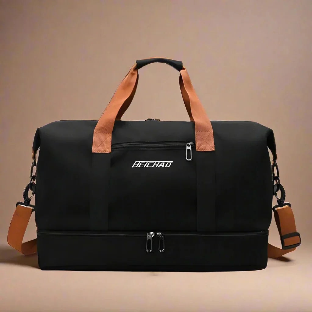 STRIDEGEAR Waterproof Duffel Bag, Shoe Compartment and Wet-Dry Separation
