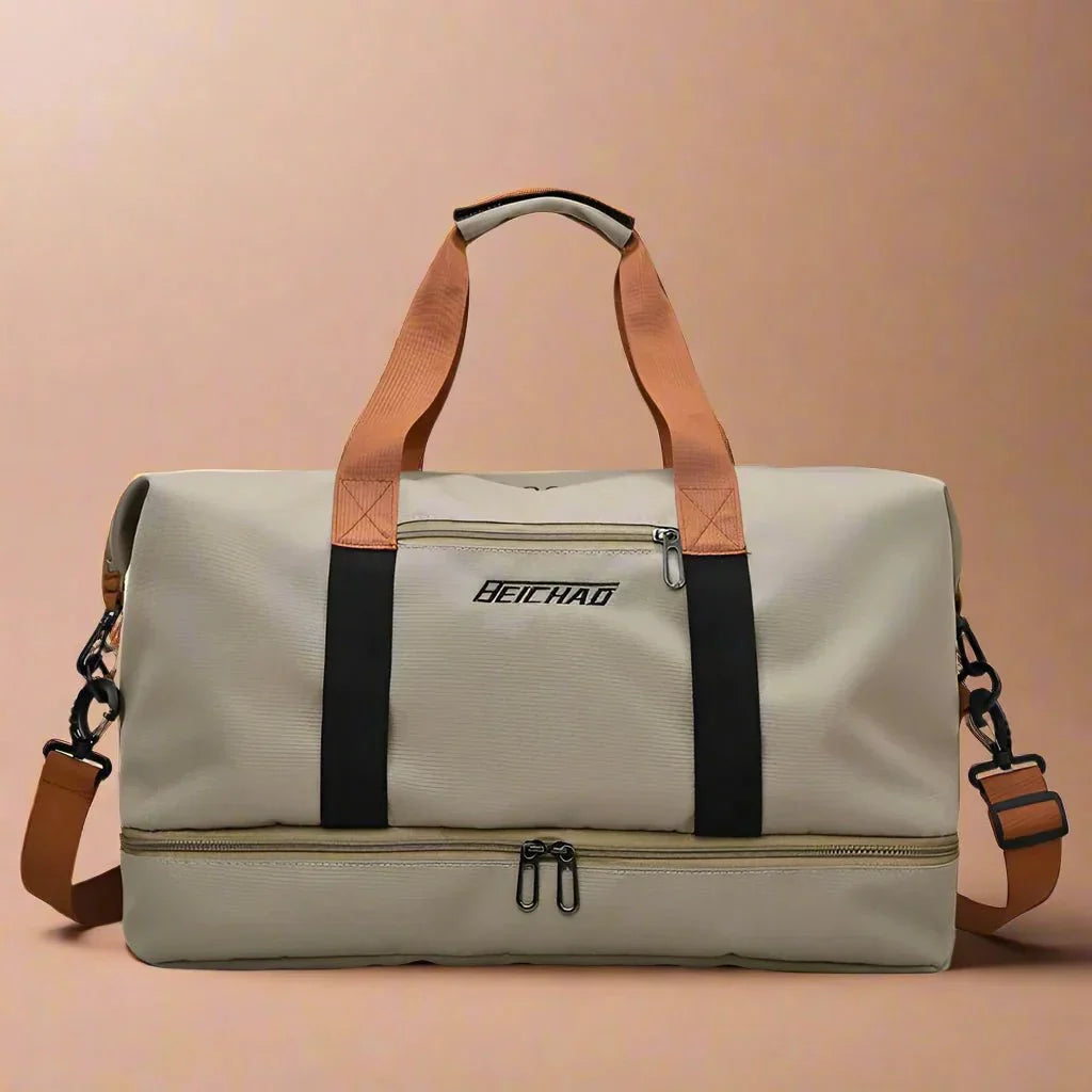 STRIDEGEAR Waterproof Duffel Bag, Shoe Compartment and Wet-Dry Separation