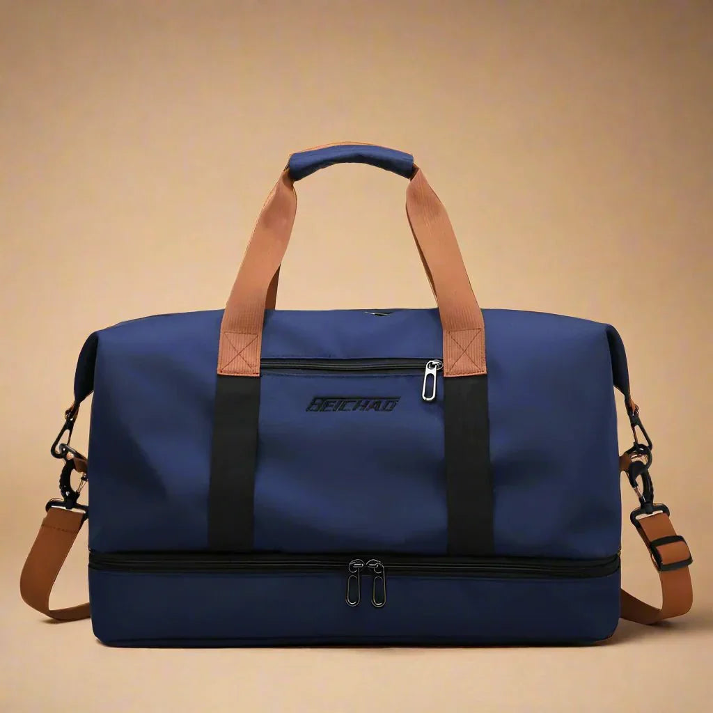 STRIDEGEAR Waterproof Duffel Bag, Shoe Compartment and Wet-Dry Separation