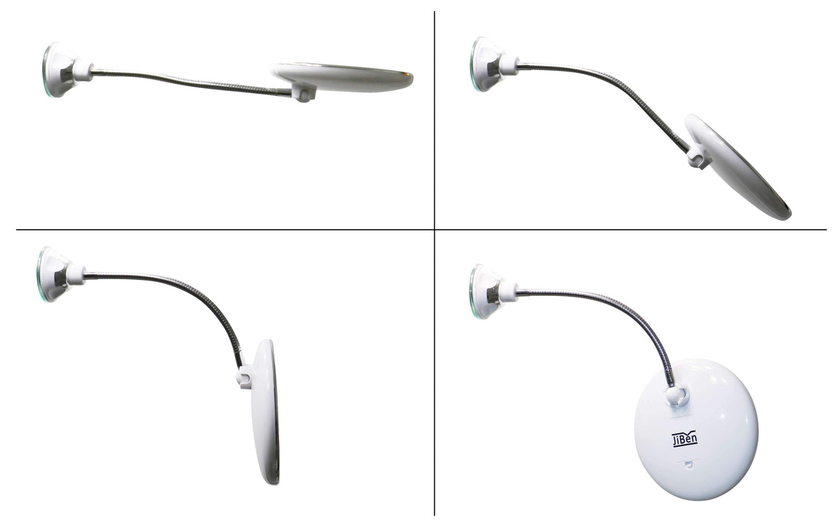 מראת הגדלה LED מתכווננת עם צוואר גמיש - הגדלה של 10x, LED באור יום