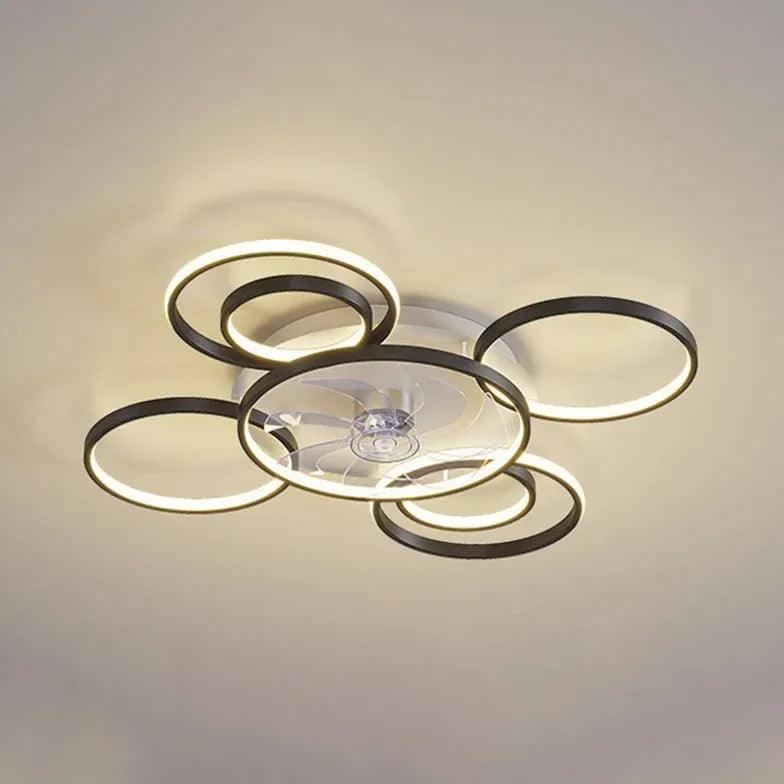 Modern Gold Crown Ceiling Light with Fan | boxzora