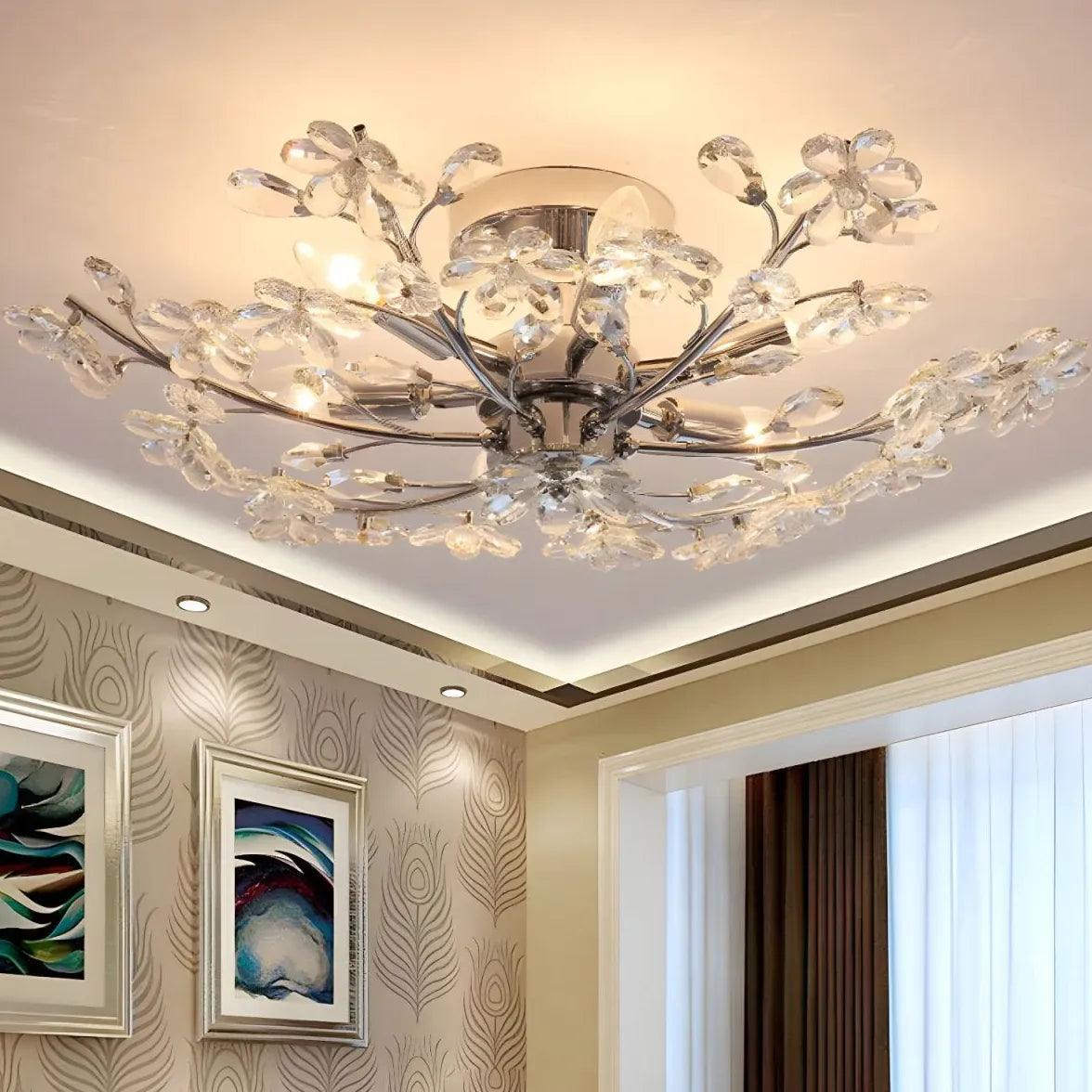 Plafoniera in vetro a forma di fiore di lusso per camera da letto | boxzora