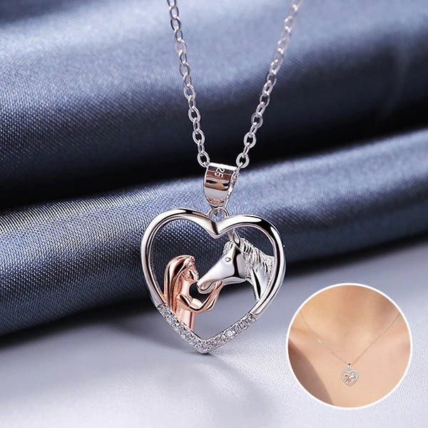 Girl and Horse Pendant Necklace
