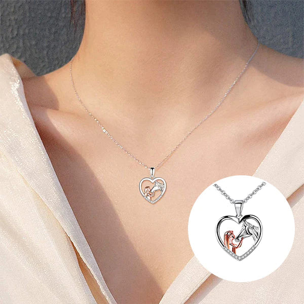 Girl and Horse Pendant Necklace