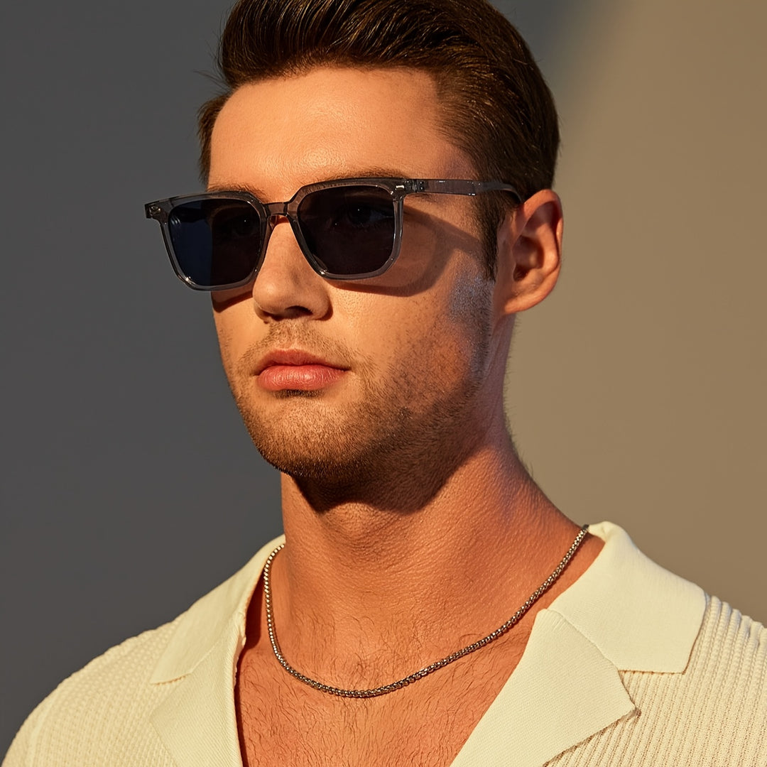 Occhiali da sole da uomo RetroSquare — Montatura quadrata elegante, design leggero e resistente
