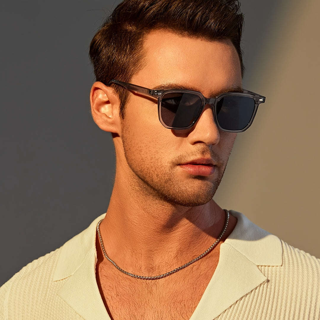 Occhiali da sole da uomo RetroSquare — Montatura quadrata elegante, design leggero e resistente