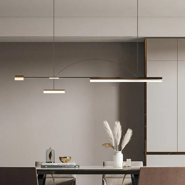 Lineare moderne Pendelleuchte aus Metall für das Esszimmer | boxzora