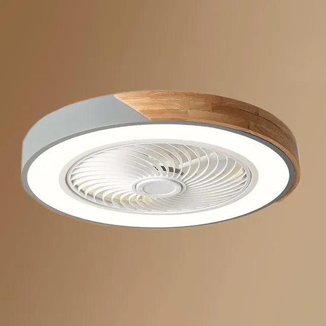 Ventilador de techo nórdico de madera color macaron con luz LED | boxzora