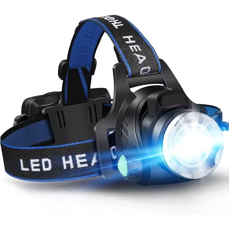 Vízálló LED fejlámpa – újratölthető, zoomolható, 2000 lumen