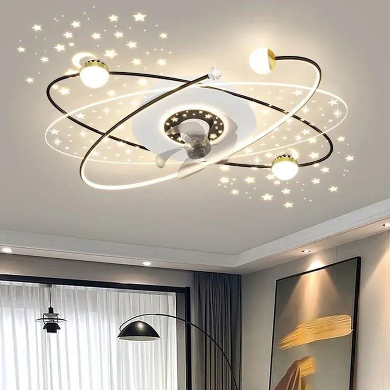 Modern LED Ceiling Fan with Starry Light | boxzora
