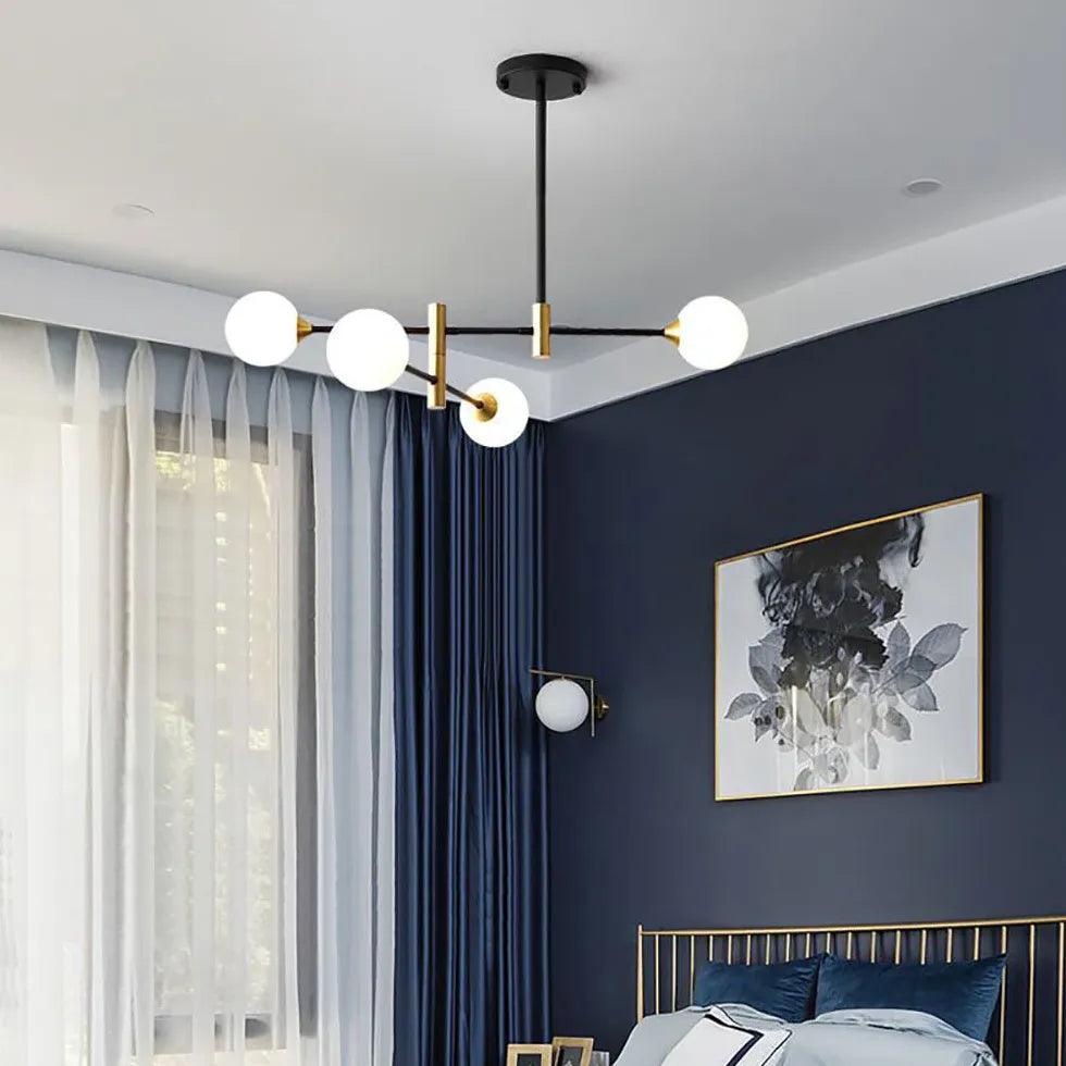 Modern Geometric Iron LED Ceiling Light for Bedroom | boxzora