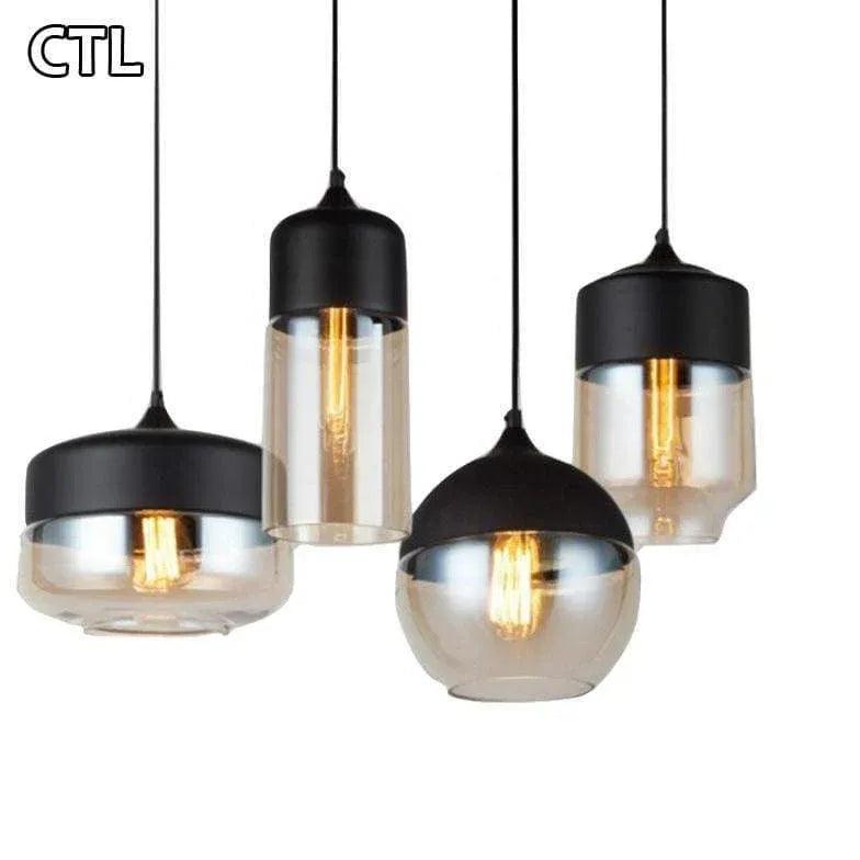 Minimalistyczna nowoczesna szklana lampa wisząca do jadalni | boxzora