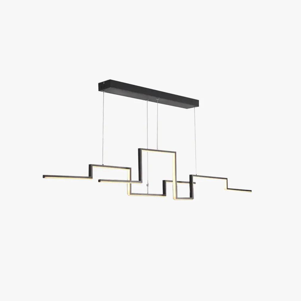 Długa aluminiowa listwa z lampami wiszącymi LED nad stół w jadalni | boxzora
