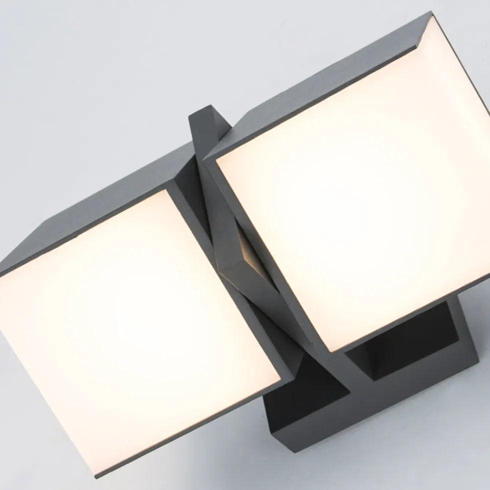 Minimalistisk firkantet vanntett utendørs vegglampe | boxzora