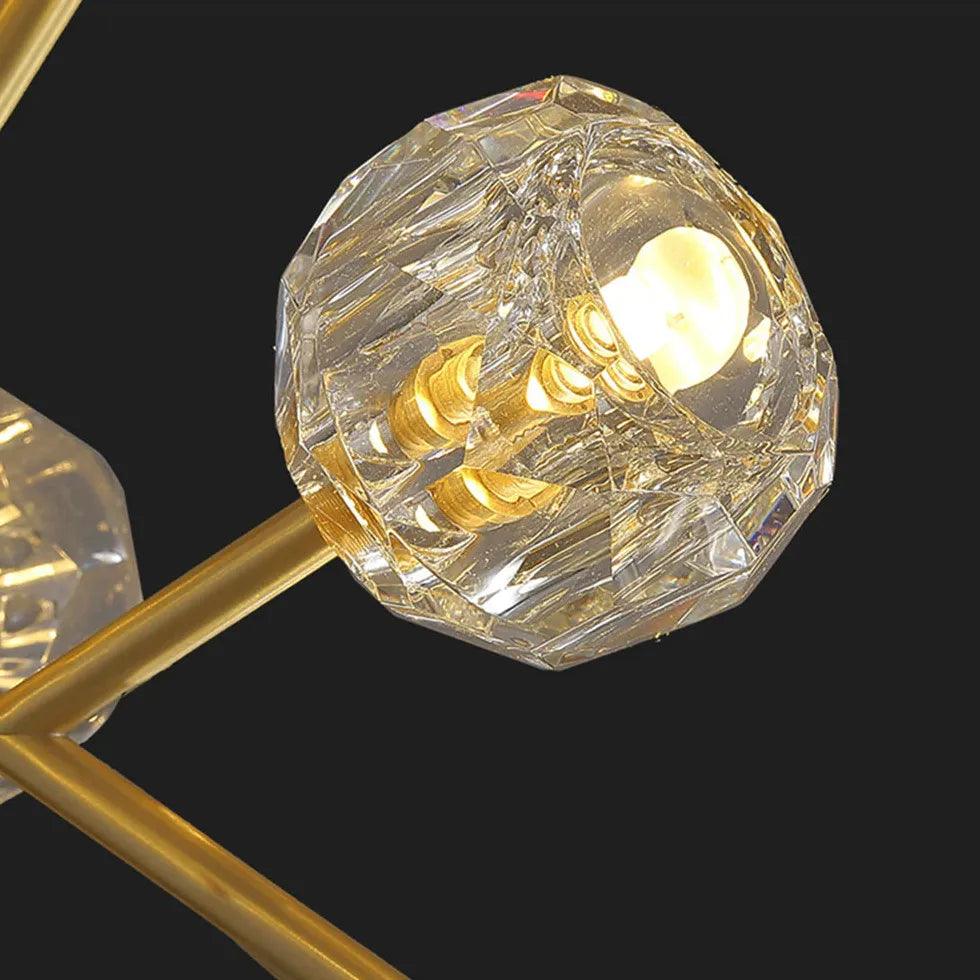 Candelabru de lux din alamă cu cristale pentru sufragerie | boxzora