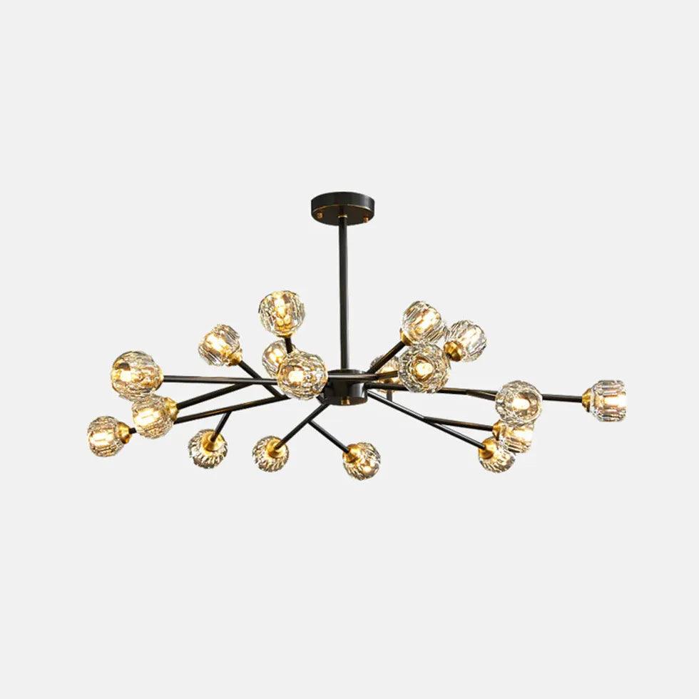 Candelabru de lux din alamă cu cristale pentru sufragerie | boxzora