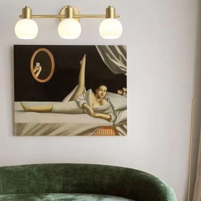 Nordisk vegglampe i kobber og glass | boxzora