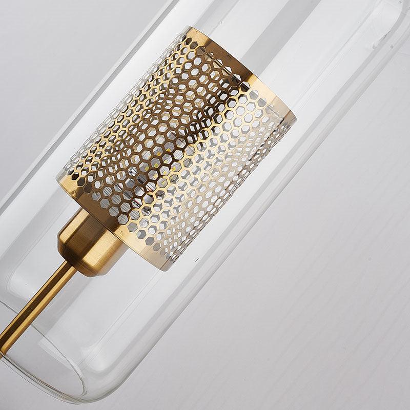 Minimalistyczna złota szklana lampa ścienna przy łóżku do sypialni | boxzora