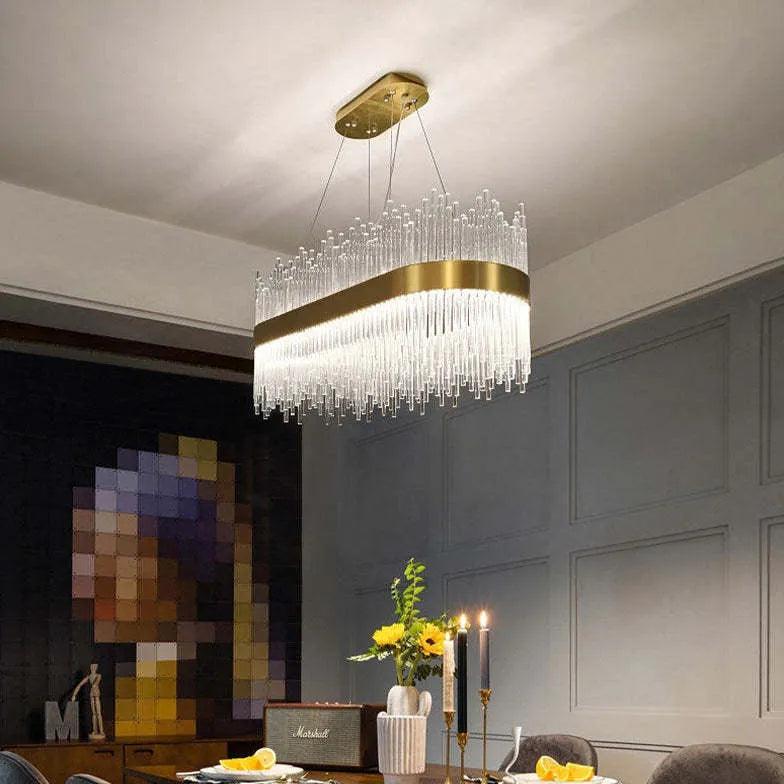 Eksklusiv rund ringformet LED-pendellampe i glas | boxzora