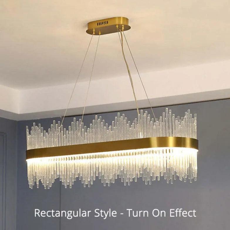 Eksklusiv rund ringformet LED-pendellampe i glas | boxzora