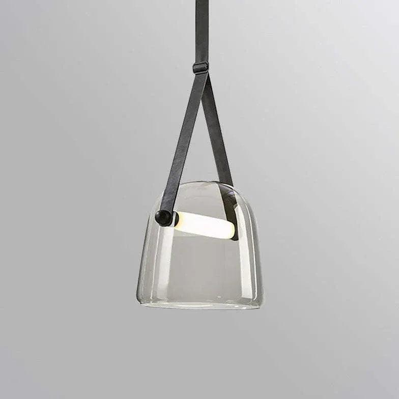 Minimalistische glazen ledhanglamp | boxzora