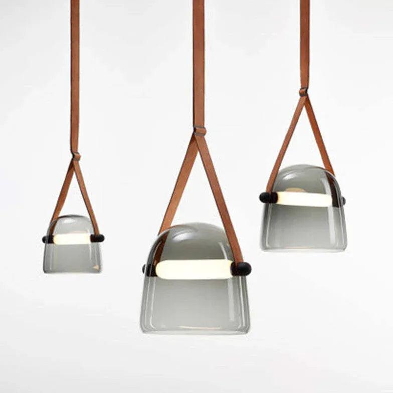 Minimalistische glazen ledhanglamp | boxzora