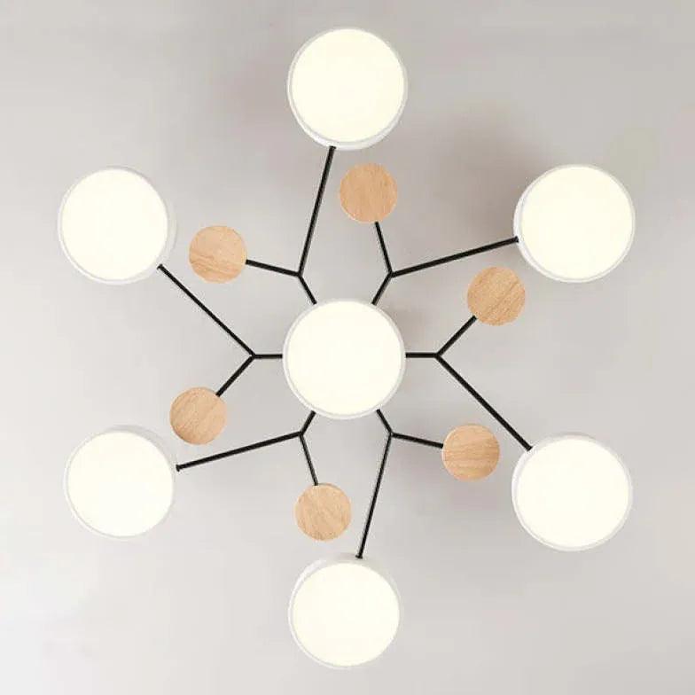 Lámpara de techo LED redonda de estilo nórdico, de metal y regulable, para sala de estar | boxzora
