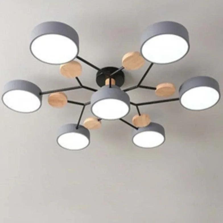 Lámpara de techo LED redonda de estilo nórdico, de metal y regulable, para sala de estar | boxzora
