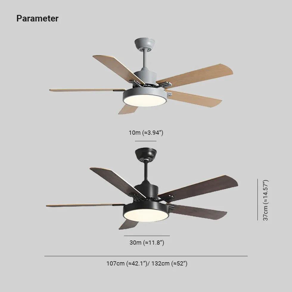 Lámpara de techo moderna con ventilador de metal para salas de estar grandes | boxzora
