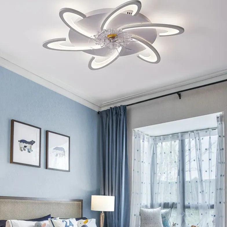 Minimalist Petal Design Invisible Ceiling Fan with Light | boxzora