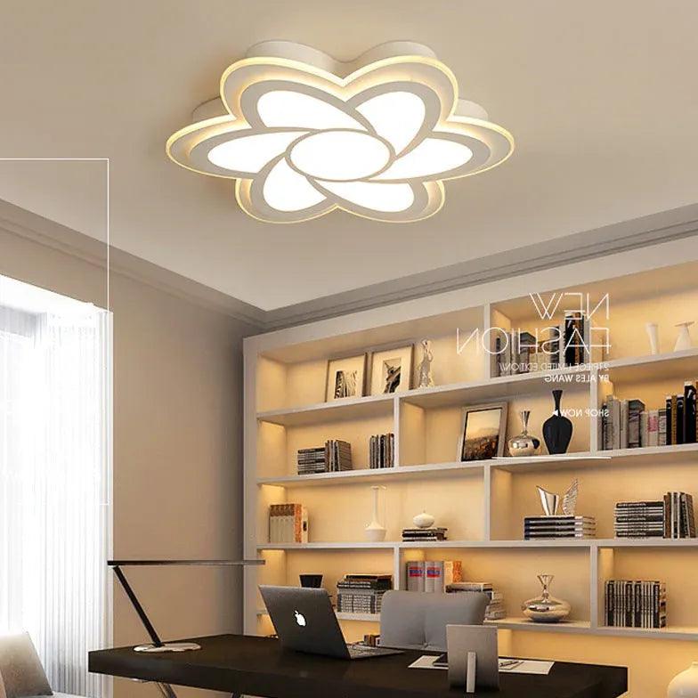Lámpara de techo moderna de acrílico con forma de flor de cristal | boxzora